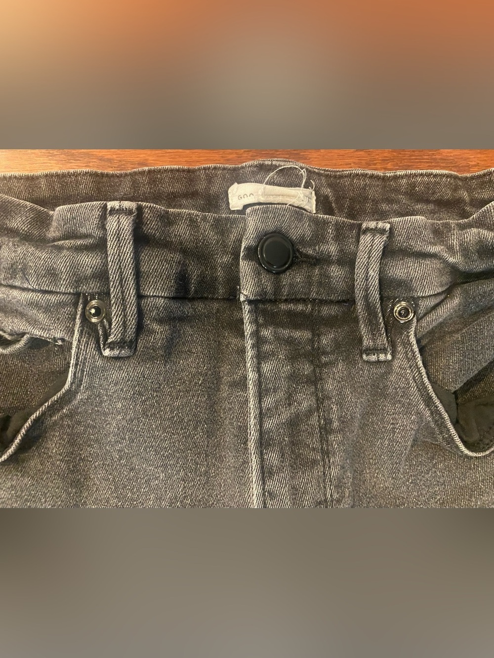 Good American Jeans Sz 4/27 Black Stretch Raw Hem Belt Loops 5 Pockets - Picture 4 of 8